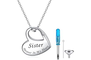 YOTHIWAD Heart Urn Necklace for Ashes Cremation Jewelry Forever in My Heart Engraved Stainless Steel Keepsake Waterproof Memorial Pendant for loved One with Filling Kit