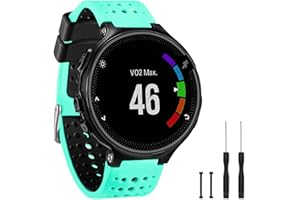 TopPerfekt Band Compatible with Garmin Forerunner 235, Soft Silicone Replacement Watch Band Strap Wristband for 220/230/235/620/630/735XT/235 Lite Smart Watch for Women Men