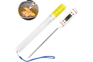 Termometro Carne Barbecue, FainFun Termometro da Cucina, Cooking Thermometer, Termometro Latte Neonati, Adatto per Cucinare, Barbecue, Pappe, Acqua, Latte, Termometro Digitale (Bianco)
