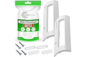 ONIX TECH 2 Pièces Universelle Poignée Réfrigérateur et Congelateur est Munie de Trous pour une Installation de 105 mm à 160 mm - Set Comprend 2 Bouchons et 2 Vis - Garantie de 5 Ans