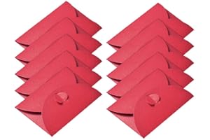 KNOWING 10 pezzi Buste in Carta kraft Rossa, Buste con Fibbia a Forma Cuore, Buste in Carta kraft Retrò, per Inviti, Scritte, Cartoline, Regali (11 * 17,5 cm)