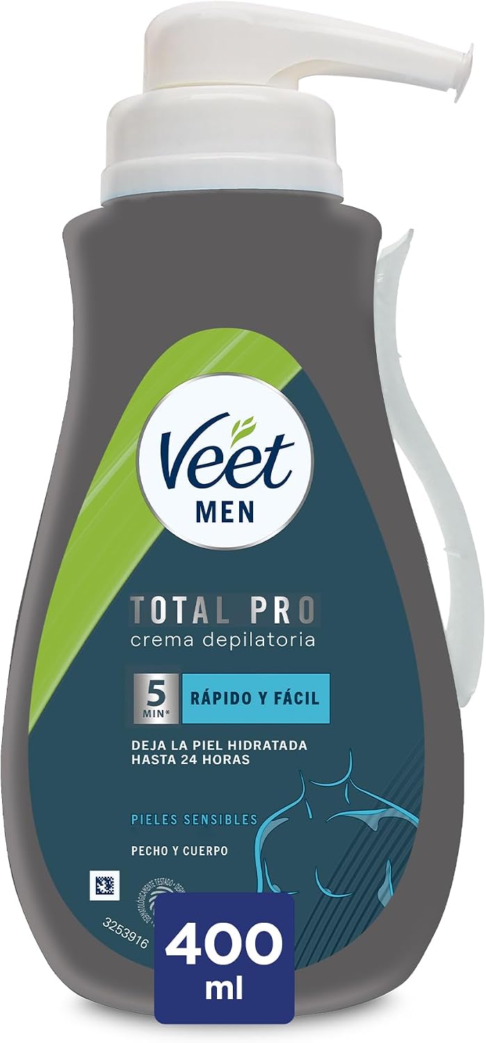 Veet Men Crema Depilatoria Corporal Para Hombre, Piel Sensible, 400 ml (Paquete de 1)