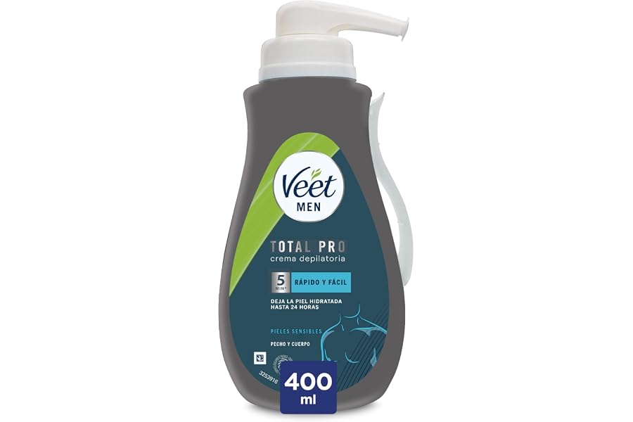 Veet Men Crema Depilatoria Corporal Para Hombre, Piel Sensible, 400 ml (Paquete de 1)
