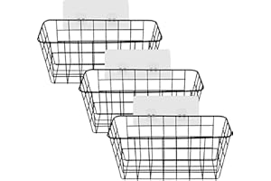 Ouinne Lot de 3 Panier de Rangement Métal, Auto Adhésif Étagère Salle de Bains Douche Serviteur Douche Rangement Organiseur sans Vis Pose Murale sans Dégâts pour Salle de Bains Cuisine