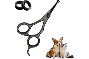 Hundsax för vård av ansikte och tassar, öron och ögon, längd 13 cm katt, säkerhet rund spets grooming sax, titanbelagd rostfritt stål päls