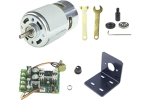 CONQUERALL 775 Motor DC 12 V 6000 RPM / 24 V 12000 RPM High-Power Motor with Large Torque, M10-5 Connecting Rod Set, Bracket and 20 A Speed Controller