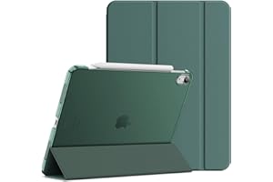 JETech Funda para iPad Air 5.a/4.a (2022/2020 Modelo, 10,9 Pulgadas), Soporte Delgado con Respaldo Rígido Carcasa con Auto-Sueño/Estela (Azul Brumoso)