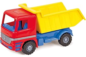 Lena 7250 Modèle de camion à benne "Profi" Mercedes Benz Actros, d'env. 23cm, véhicule de chantier robuste, un jouet pour enfants à partir de 2 ans, adapté pour l'intérieur et l'extérieur