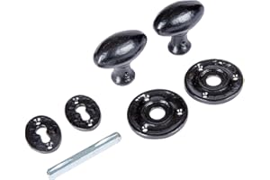 Hammer and Tongs - Oval Rim & Mortice Door Knob - W60mm - Black