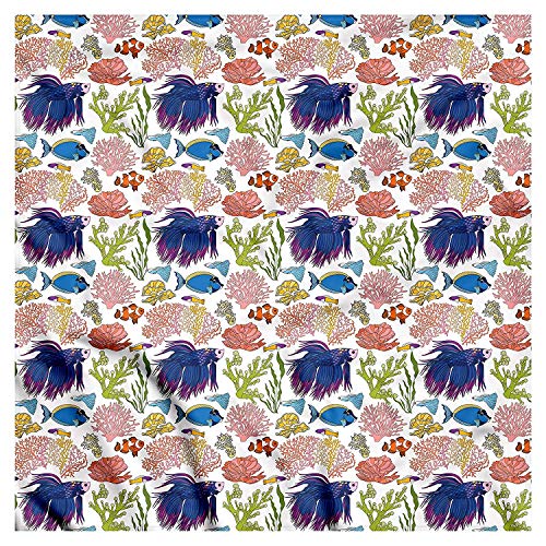 Hshbgiu Aquarium Bandana, Ocean Inhabitants Nature, Unisex Head and Neck Tie