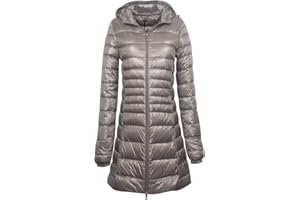 PEUIGNAO Piumino Leggero Donna Lungo Con Cappuccio Invernale Puffer Jacket Donna Piumini Leggeri Lunghi Donna Invernali Giacca Trapuntata Giubbotto Giacche Piumino Impermeabile Oversize Donna Taglie Forti