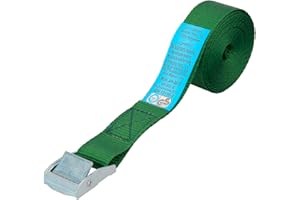 WOLFPACK LINEA PROFESIONAL Cinta De Amarre con Trinquete 4 Metros x 25 mm. Trinquete Metalico Automatico, Cincha, Eslinga Mercancia, Correa Sujeción