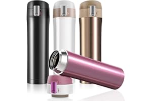 JUMKEET Double Walled Vacuum Cup Flask Thermo,Stainless Steel Insulated Water Bottle | Flask for Hot and Cold Drinks Cup Travel Coffee Mug, Sports Water Bottle (A-Black)