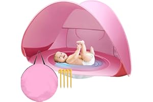 SUPMAKER Pop Up Baby Beach Tent,Automatic Portable Lightweight UV Protection Sun Shade Shelter with Baby Pool for Family Picnic Garden Indoor and Outdoor Use