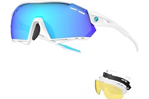 X-TIGER Gafas Ciclismo Hombre Polarizadas Gafas Ciclismo con 5 Lentes Intercambiables UV 400