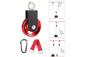GYYXH Alu Umlenkrolle 90mm, Seilrolle mit U Haltebügel, Block Umlenkrollen für Seile, Pulley für DIY Gym Umlenkrolle Fitnessgeräte Kabelmaschine Drahtseilrolle Karabinerhaken (Max: 300 KG)