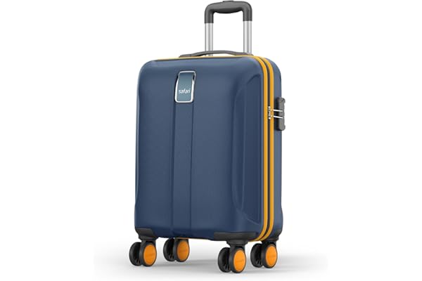 Safari Cabin Thorium Neo 8 Wheels 55 Cm Small Trolley Bag Hard Case Polycarbonate 360 Degree Wheeling System Luggage, Trolley Bags for Travel, Suitcase for Travel, Graphite Blue