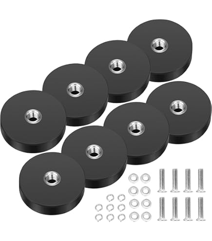 zwart | 66 mm Magneet met rubbercoating met inwendige schroefdraad