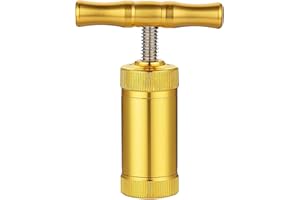 AOHIAOO Pressa per Polline in Metallo, Spezie Erbe Grinder a T, Rimovibile Maniglia Tritino in Metallo per Erbe Spezie Aglio Pepe Sale, Oro