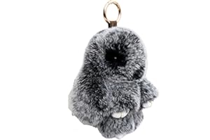 Bodhi2000 Rabbit Keychain Pendant,Cute Keyring Pendant, Bunny Keychain Faux Plush Lovely Rabbit Doll Backpack Decor Colored Stuffed Rabbit Pendant Children Doll Toy Black & White 18cm