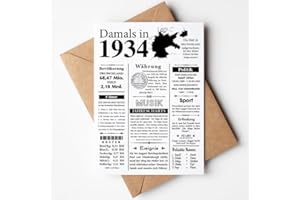 VP-DSGN Geburtstag - 1934 - Postkarte Zeitungsartikel Fakten zum Jahrgang - Deko Geschenkideen zum Geburtstag, Mann Frau - damals in 1934
