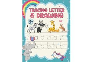 Workbook Letter Tracing Exercise For Kids 3-6 Years Old: How To Draw Each Line Of The Alphabet, Including Fun Drawings Of Animals And Fruits To Draw ... Alphabet from A to Z: English version