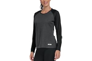 AjezMax T-Shirt de Course Femme à Manches Longues Tops UPF 50+ Entraînement Hauts Séchage Rapide pour extérieur, la randonnée, la Gymnase