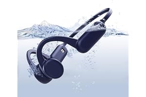 HCMOBI Casque Conduction Osseuse Natation,Casque sans Fil Bluetooth 5.2 avec Microphone, Casque de Natation IPX8 et mémoire 8G intégrée, Lecteur MP3 pour la Natation (Bleu)