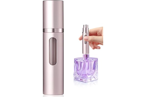 xiaowanwan 2 Pièces 5ml Vaporisateur Parfum Rechargeable,Bouteille Parfum Voyage,Mini Atomiseur Parfum Verre (8ml Or Rose)