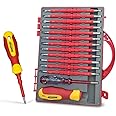 Insulated Screwdriver, HOUSERAN 26 Pcs Screwdriver Set, Magnetic Tip Electrician Tools Kit with Case, Screw Driver with Interchangeable Blades, Electrical Screwdriver for Men Household Repair