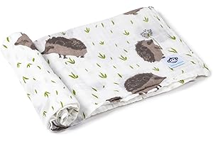 Micu Micu Muselinas Bebé Algodón 120x120, 1 Pieza, Extra Suaves, Gran Tamaño, Arrullo Bebé y Regalo Recién Nacido (Erizos)