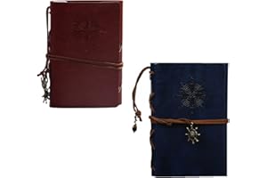 JinYu Uncharted Drake 10 naklejek i dziennik podróży, notatnik w stylu vintage, ze skóry PU, A7 (brązowy)