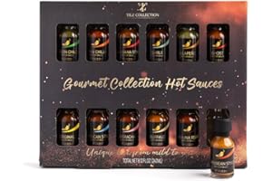 TILZ COLLECTION 12er-Geschenkset mit scharfen Saucen | Premium-Gewürzkollektion für Männer | Geschmackvolle Gourmet-Chilisaucen für BBQ, Chicken Wings und mehr | BBQ-Saucen und Gewürze | Einzigartige Kochgeschenke fü