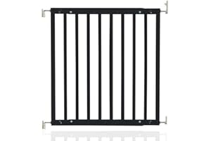 Safetots Chunky Wooden Screw Fit Stair Gate, Black, 63.5cm - 105.5cm, Wood Baby Gate, Screw Fit Safety Barrier, Stylish Design and Practical Safety Gate, Easy Installation
