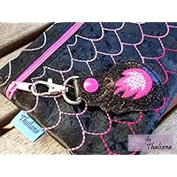 DRACHENLADY Schminktäschchen Schminktasche kleine Tasche schwarz pink edel
