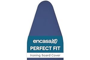 Encasa XO Housse Table à Repasser avec Feutre épaisseur 4 mm - Cobalt - Plain Couleurs Cotton, Elastic (Convient à la Norme Medium Boards of 112x34 cm) Réfléchissant à la Chaleur