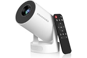 ENUOSUMA Projector 4K Support,HY300 Ultra 1080P Mini Projector with WiFi 6 and Bluetooth,5w Soundbase Speaker, Auto Vertical Keystone 210°Rotatable Portable Proyector for Home Bedroom Outdoor
