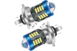 Windance LED Headlight Bulb 1200LM 13W with Lens, Super Bright Hi/Lo Beam 12V-80V Headlight Bulb Daytime Running Light Bulbs for Motorcycles E-Bike Scooters ATV UTV Pit Bike (White, H4)