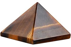 KYEYGWO Reiki Heilung Kristall Pyramide Edelstein, Energie Heilstein Pyramiden Fengshui Figuren für Spirituelle Meditation und Home Decoration, Tigerauge