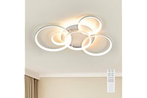 MOUNM Plafoniera LED Soffitto Moderna, Lampadario Camera da Letto 86 * 60cm，Plafoniera LED Dimmerabile 3000K-6000K per Soggiorno Camera da Letto Sala da Pranzo 75W