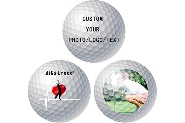 Aappping Balle De Golf Personnalisée,Golf Personnalisable avec Photo Text Logo,Cadeau Grand-Père Père Petit Ami