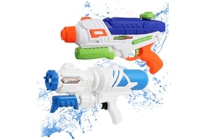 deAO 2 Pack Water Soaker Blaster Gun Pistol Shooter Play Set – Great for Pool Summer Garden Outdoor Fun