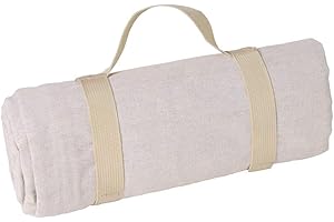 Les Jardins de la Comtesse - Mantel de Picnic Cuadrado Beige - Algodón y Reverso Estanco Poliéster - 140 x 140 cm - 2/4 Pers -También para Mesa de Jardín - Alfombra Plegable/Portátil