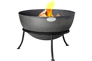 Harbour Housewares Feuerschale für den Garten - Gusseisen - Gestell mit DREI Beinen - 60 cm