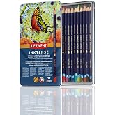 Derwent Inktense Series Ink Based Watercolor Pen Set - 12 Colors Metal Box