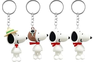PQKL-party 4 Pieces Cute Character Keychains, Cute Anime Keychains, 3D Snoop Formdekoration, süße Snoop Zeichentrickschnalle für Mädchen,Geschenk für Junge und Mädchen, Multicolor