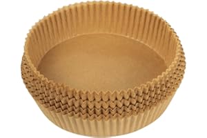 MasterPRO Foodies - Papier de Cuisson pour friteuse - sans BPA - 100 pièces - Moules en Papier pour friteuse 16cm avec Panier 3-4,5L - Non Blanchi