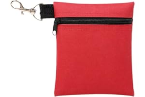 Scott Edward Golf Tee Pouch Travel Gear Professional Zipper Golf Tee/Ball Pouch Bag with Metal Lobster Claw Clip for Valuables and Golf Accessories, Clips to Your Golf Bag for Extra Storage