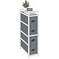 Storage Drawer Units,Solerconm Bedroom Dresser with 4 Storage Drawers, Small Dresser Drawers, Fabric Dresser with Strong Steel Frame, Closet Dresser with Wooden Roof (43.5 x 20 x 77 cm, 4-Grey Drawer)