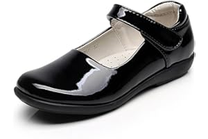 rismart Fille Intelligent La Boucle du Crochet Formel Cuir Verni Chaussures Oxfords